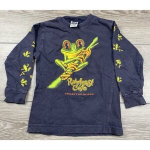 Rainforest Cafe Youth Vintage Galveston Island Long Sleeve T Shirt‎ Black Size S